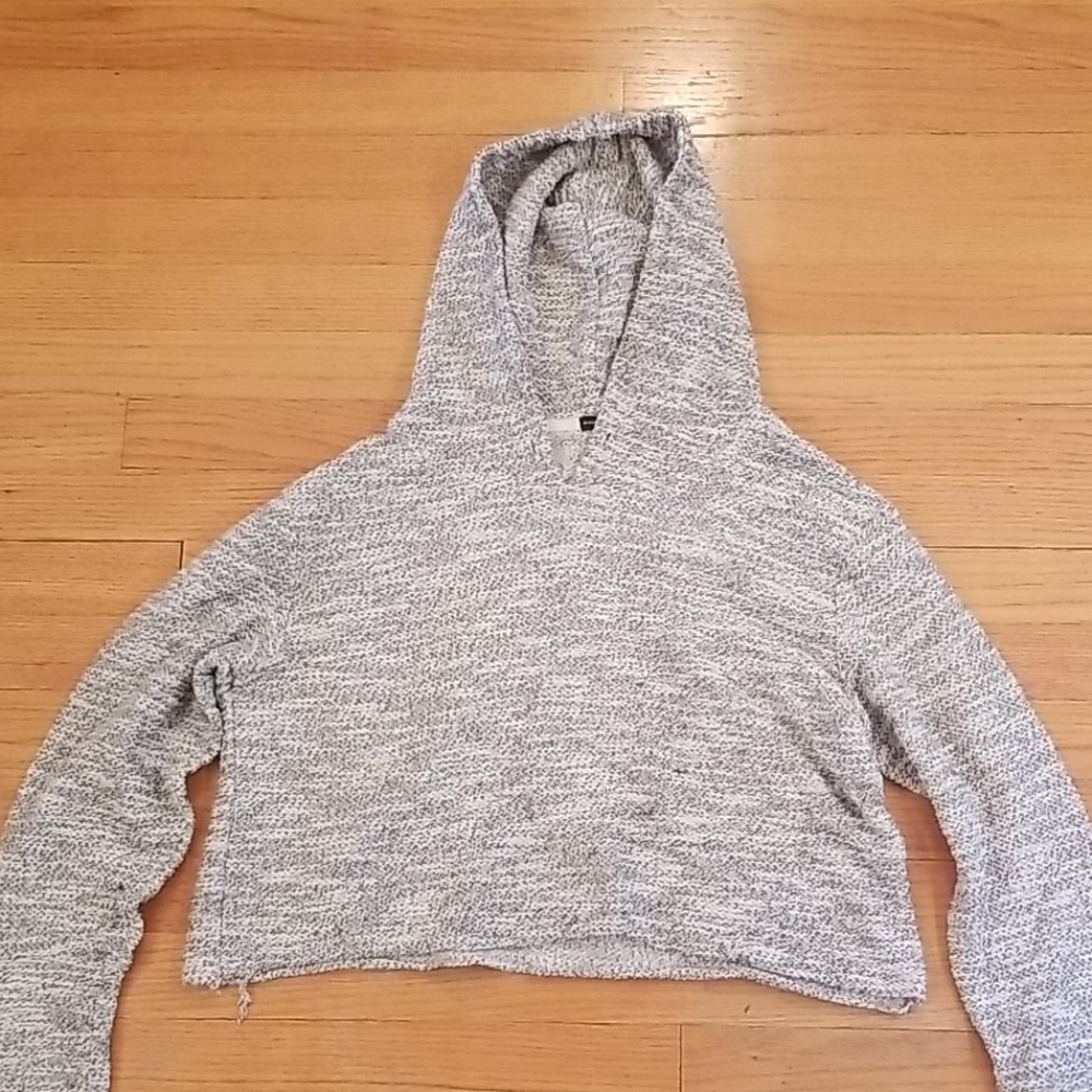 XS Gray Brandy Melville Crop Hoodie